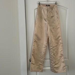 Missguided Champagne Satin Trousers